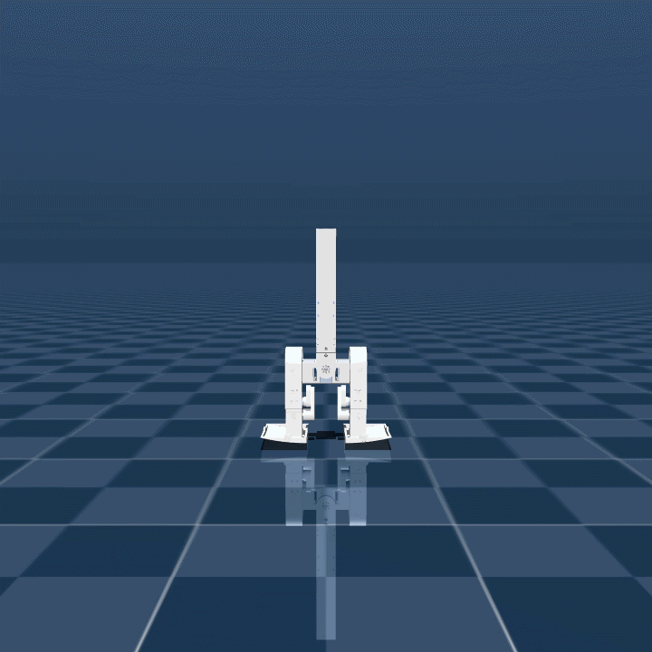 Penguin-inspired biped learning a stable gait in simulation